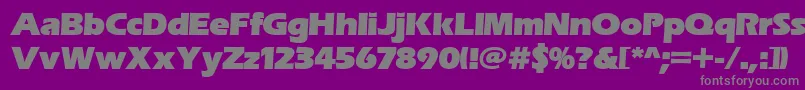 フォントErasitcpeeult – 紫の背景に灰色の文字