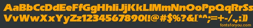 フォントErasitcpeeult – 黒い背景にオレンジの文字