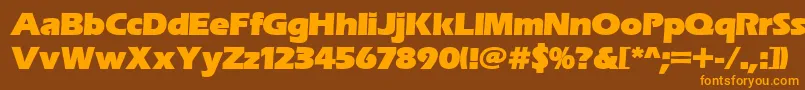 Czcionka Erasitcpeeult – pomarańczowe czcionki na brązowym tle