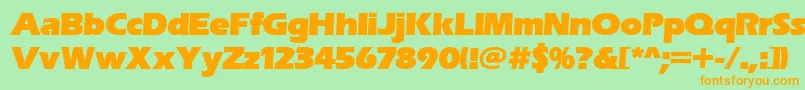 Erasitcpeeult-Schriftart – Orangefarbene Schriften auf grünem Hintergrund
