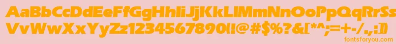 Erasitcpeeult-fontti – oranssit fontit vaaleanpunaisella taustalla