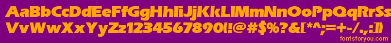 Erasitcpeeult-fontti – oranssit fontit violetilla taustalla