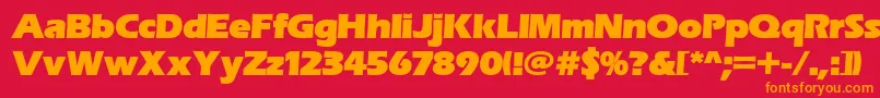 Erasitcpeeult Font – Orange Fonts on Red Background