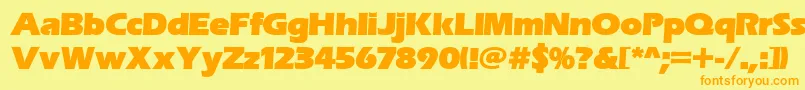 Erasitcpeeult-Schriftart – Orangefarbene Schriften auf gelbem Hintergrund