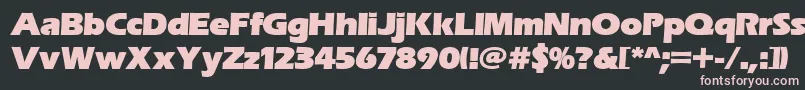Erasitcpeeult-fontti – vaaleanpunaiset fontit mustalla taustalla