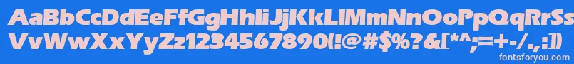 Erasitcpeeult-fontti – vaaleanpunaiset fontit sinisellä taustalla