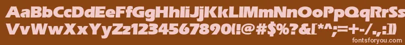 Erasitcpeeult-fontti – vaaleanpunaiset fontit ruskealla taustalla