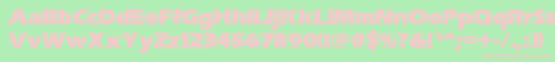 Erasitcpeeult-fontti – vaaleanpunaiset fontit vihreällä taustalla