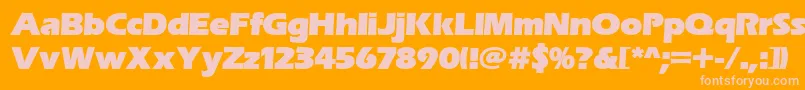 Erasitcpeeult-fontti – vaaleanpunaiset fontit oranssilla taustalla