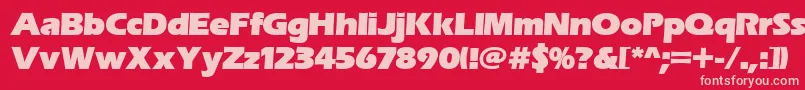 Erasitcpeeult-fontti – vaaleanpunaiset fontit punaisella taustalla