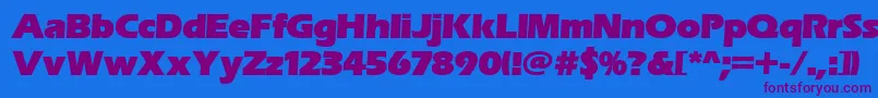 Erasitcpeeult-Schriftart – Violette Schriften auf blauem Hintergrund
