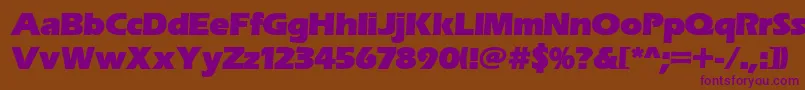 Erasitcpeeult-Schriftart – Violette Schriften auf braunem Hintergrund