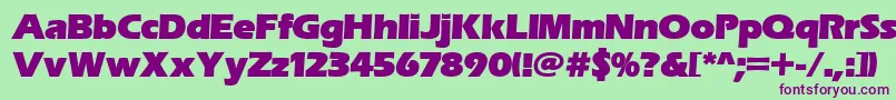 Erasitcpeeult Font – Purple Fonts on Green Background