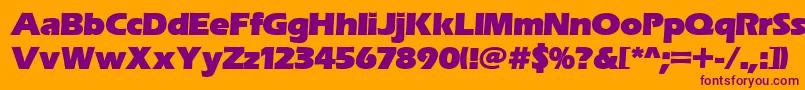 Erasitcpeeult-fontti – violetit fontit oranssilla taustalla