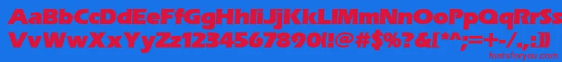 Erasitcpeeult-fontti – punaiset fontit sinisellä taustalla