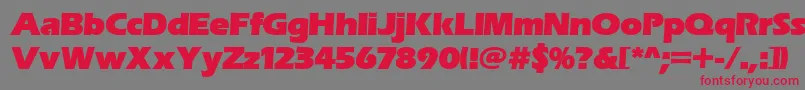 フォントErasitcpeeult – 赤い文字の灰色の背景