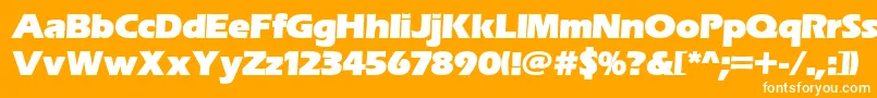 Erasitcpeeult-fontti – valkoiset fontit oranssilla taustalla