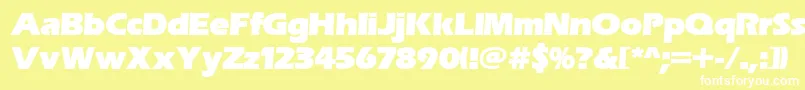 Erasitcpeeult-fontti – valkoiset fontit keltaisella taustalla