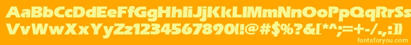 Erasitcpeeult-Schriftart – Gelbe Schriften auf orangefarbenem Hintergrund