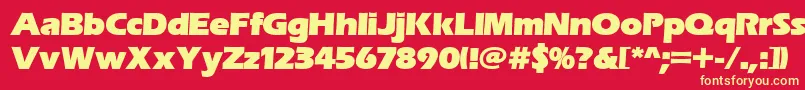 Erasitcpeeult-fontti – keltaiset fontit punaisella taustalla