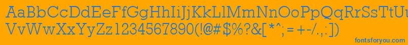 RockneylightRegular Font – Blue Fonts on Orange Background