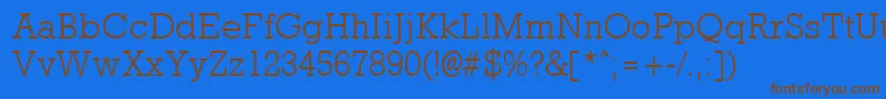 RockneylightRegular Font – Brown Fonts on Blue Background