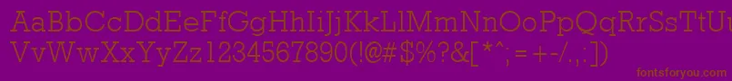 RockneylightRegular-fontti – ruskeat fontit violetilla taustalla