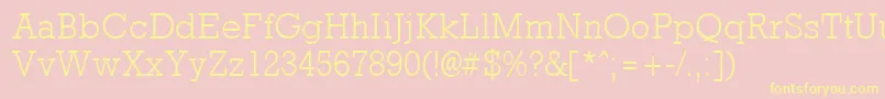 fuente RockneylightRegular – Fuentes Amarillas Sobre Fondo Rosa