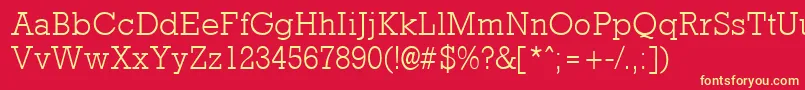 RockneylightRegular Font – Yellow Fonts on Red Background