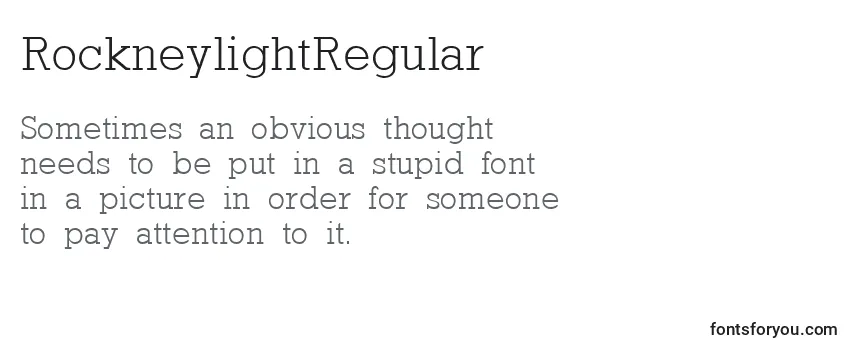 RockneylightRegular Font