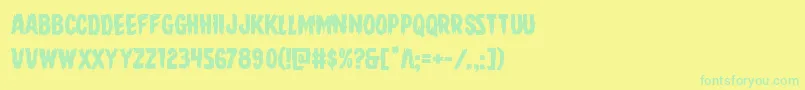 Direwolf Font – Green Fonts on Yellow Background