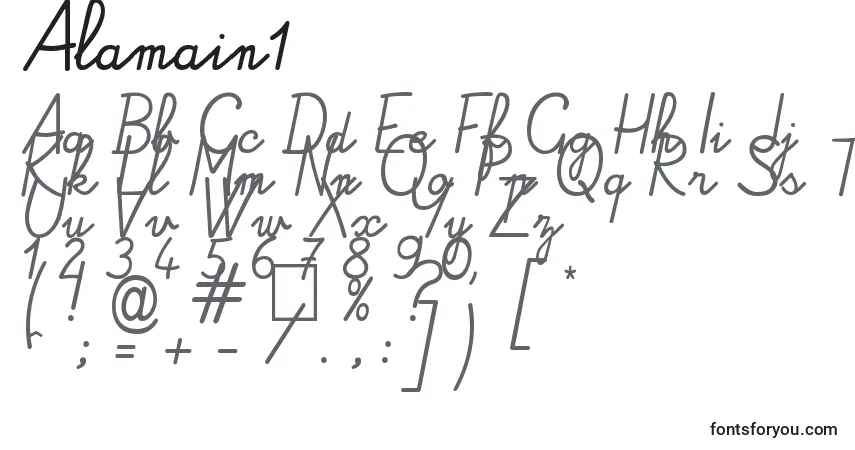 Шрифт Alamain1 – алфавит, цифры, специальные символы