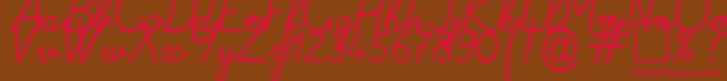フォントAlamain1 – 赤い文字が茶色の背景にあります。