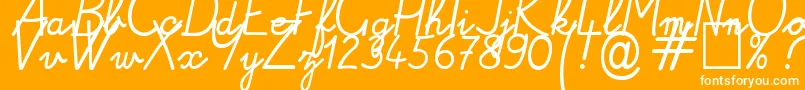 Alamain1-Schriftart – Weiße Schriften auf orangefarbenem Hintergrund