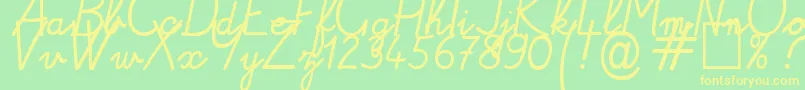 Alamain1 Font – Yellow Fonts on Green Background