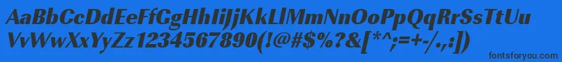 UrwimperialtultbolextnarOblique Font – Black Fonts on Blue Background