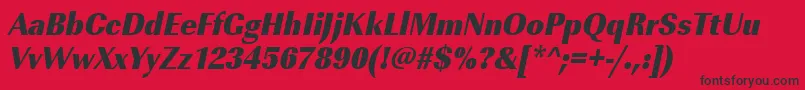 UrwimperialtultbolextnarOblique Font – Black Fonts on Red Background