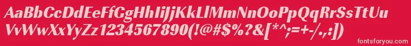 UrwimperialtultbolextnarOblique Font – Pink Fonts on Red Background
