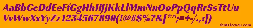 UrwimperialtultbolextnarOblique Font – Purple Fonts on Orange Background