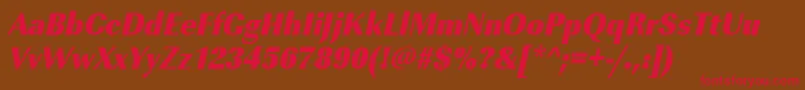 UrwimperialtultbolextnarOblique Font – Red Fonts on Brown Background