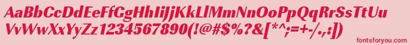 UrwimperialtultbolextnarOblique Font – Red Fonts on Pink Background