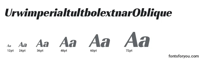 Размеры шрифта UrwimperialtultbolextnarOblique