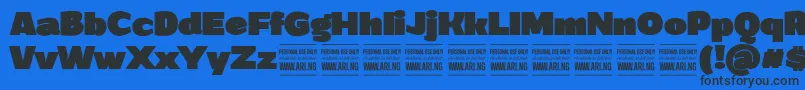 GrandiblackPersonalUse Font – Black Fonts on Blue Background