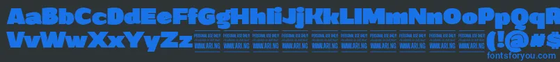 GrandiblackPersonalUse Font – Blue Fonts on Black Background