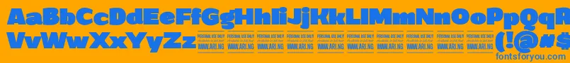 GrandiblackPersonalUse Font – Blue Fonts on Orange Background