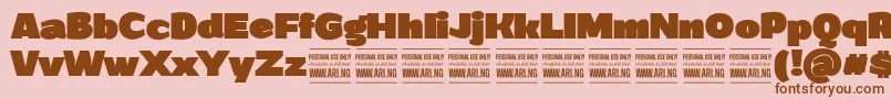 GrandiblackPersonalUse Font – Brown Fonts on Pink Background