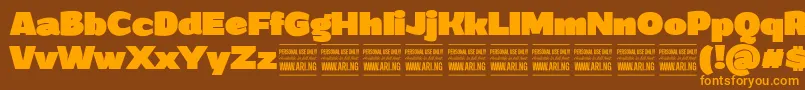 GrandiblackPersonalUse Font – Orange Fonts on Brown Background