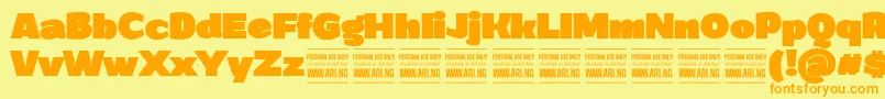 GrandiblackPersonalUse Font – Orange Fonts on Yellow Background
