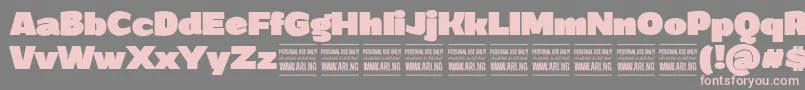 フォントGrandiblackPersonalUse – 灰色の背景にピンクのフォント