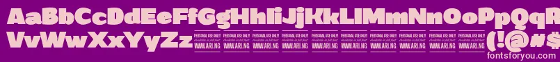 GrandiblackPersonalUse Font – Pink Fonts on Purple Background